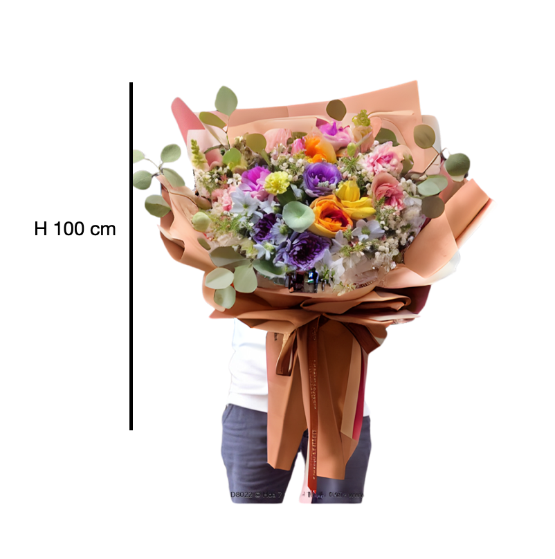 Mazzo fiori colorati  XXL H.100 cm