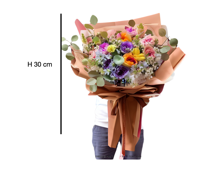 Mazzo fiori colorati taglia S H.30 cm